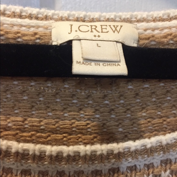 J.Crew Factory Chevron Stitch Boatneck Sweater L - Picture 7 of 7
